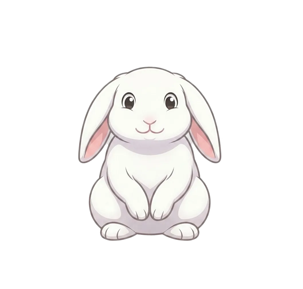 Mini Lop rabbit sitting